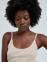Seamless Basic Silky Elena | Silk Slip Dress Rosie Beige