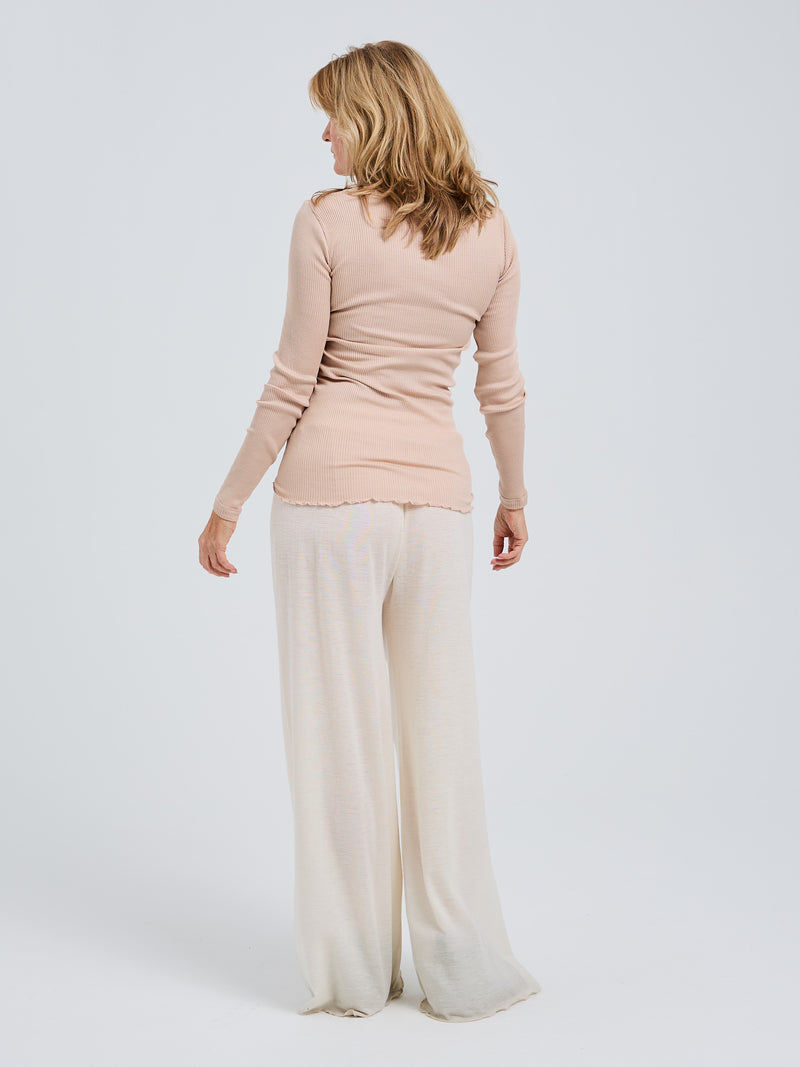 Seamless Basic Silky Fiore | Silk Blouse Rosie Beige