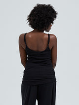 Seamless Basic Silky Sofia | Silk Strap Top Black