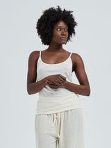 Seamless Basic Silky Sofia | Silk Strap Top Off-White