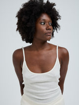 Seamless Basic Silky Sofia | Silk Strap Top Off-White