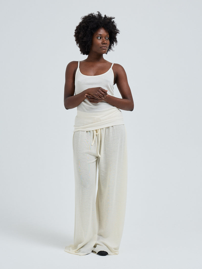 Seamless Basic Silky Sofia | Silk Strap Top Off-White