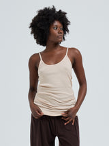 Seamless Basic Silky Sofia | Silk Strap Top Rosie Beige