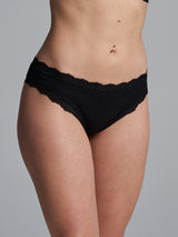 Seamless Basic Silky Tanga | Silk 2-pack Panties Black
