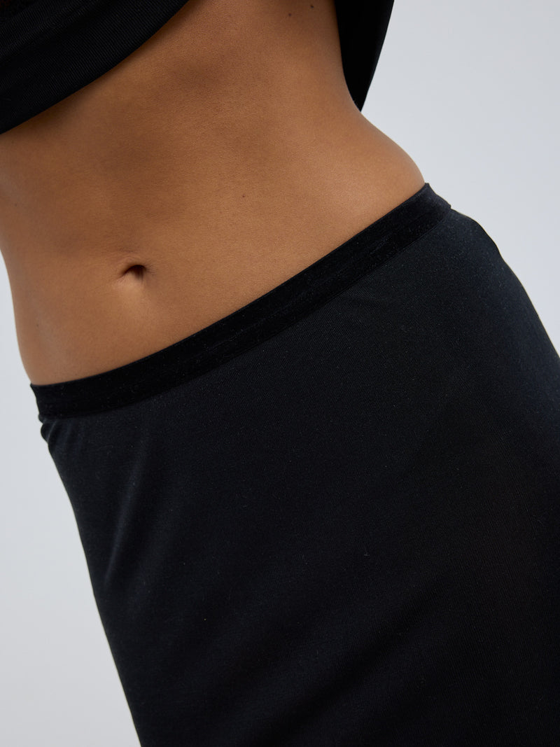 Seamless Basic Sporty Skirt | Silk Petticoat Black