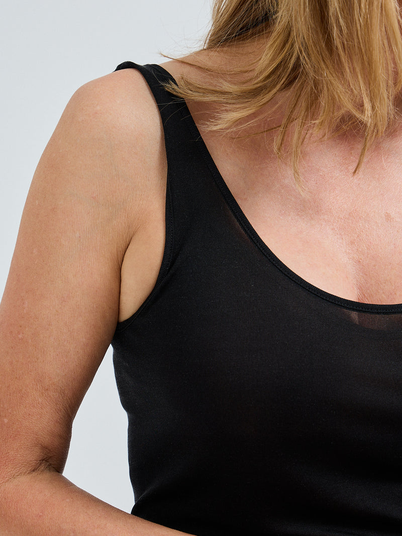 Seamless Basic Sporty Slip Dress | Silk Slip Dress Black
