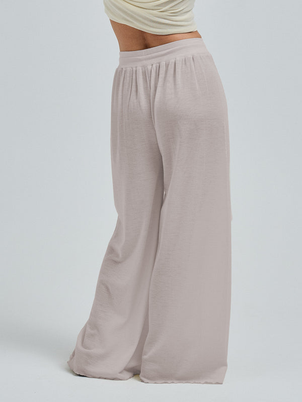Seamless Basic Woolen Barbera | Merino wool Pants Beige
