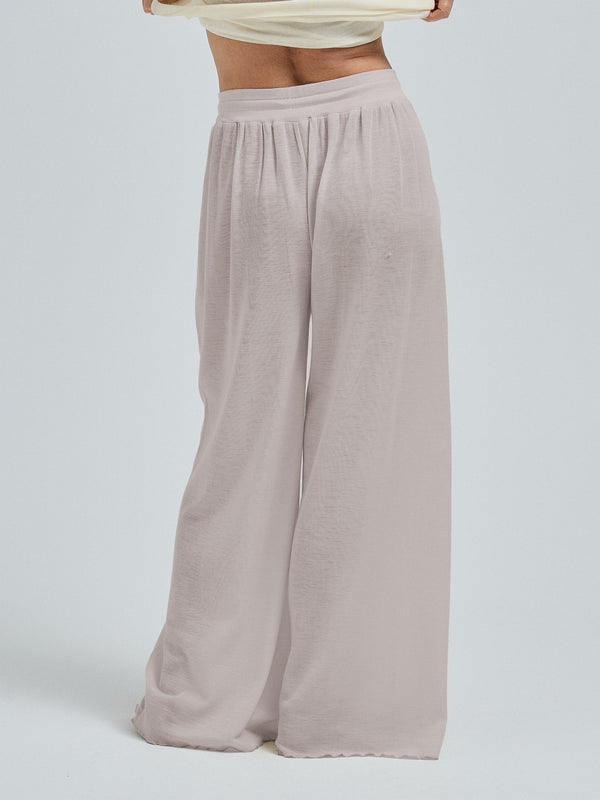 Seamless Basic Woolen Barbera | Merino wool Pants Beige
