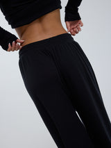 Seamless Basic Woolen Barbera | Merino wool Pants Black