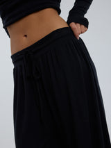 Seamless Basic Woolen Barbera | Merino wool Pants Black