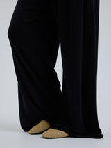 Seamless Basic Woolen Barbera | Merino wool Pants Black