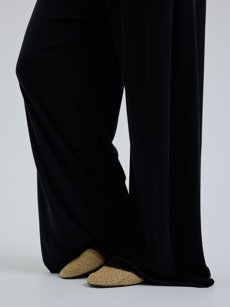 Seamless Basic Woolen Barbera | Merino wool Pants Black