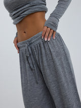 Seamless Basic Woolen Barbera | Merino wool Pants Grey Melange