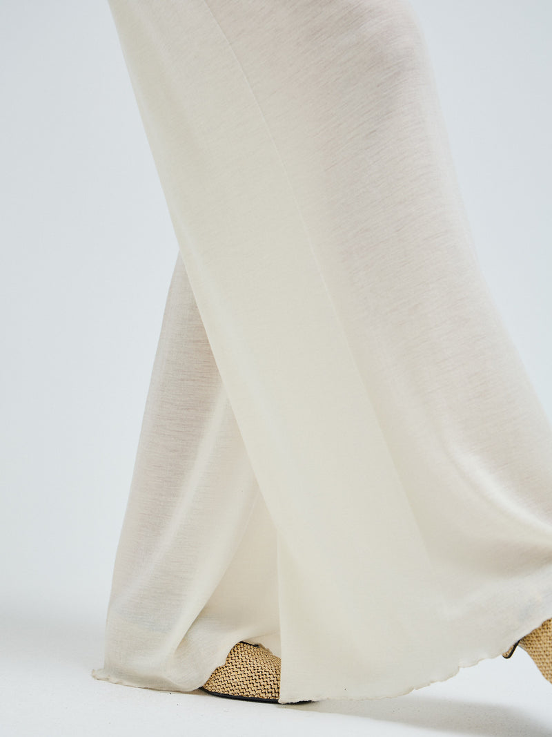 Seamless Basic Woolen Barbera | Merino wool Pants Off-White