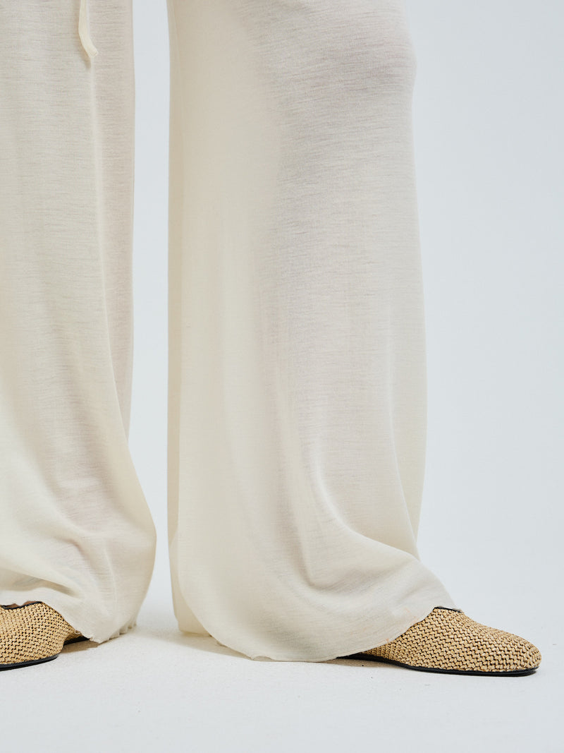 Seamless Basic Woolen Barbera | Merino wool Pants Off-White