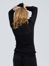 Seamless Basic Woolen Cardigan | Merino wool Cardigan Black