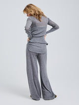 Seamless Basic Woolen Cardigan | Merino wool Cardigan Grey Melange