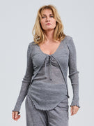 Woolen Cardigan | Merino wool - Grey Melange