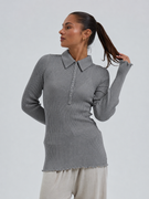 Woolen Classic Polo | Merino wool - Grey Melange