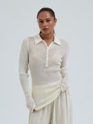 Woolen Classic Polo | Merino wool - Off-White