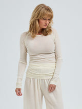 Seamless Basic Woolen Jade | Merino wool L/S T-Shirt Off-White