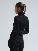 Seamless Basic Woolen Lola | Merino wool Roll Neck Black