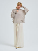 Seamless Basic Woolen Sporty Sweat | Merino wool Blouse Beige