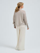 Seamless Basic Woolen Sporty Sweat | Merino wool Blouse Beige