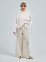 Seamless Basic Woolen Sporty Sweat | Merino wool Blouse Off-White