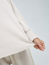 Seamless Basic Woolen Sporty Sweat | Merino wool Blouse Off-White