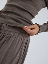 Seamless Basic Wooly Long Sleeve | Wool Silk Blouse Fungi