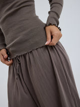 Seamless Basic Wooly Long Sleeve | Wool Silk Blouse Fungi