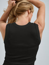 Seamless Basic Wooly Tank | Wool Silk Tank Top Black