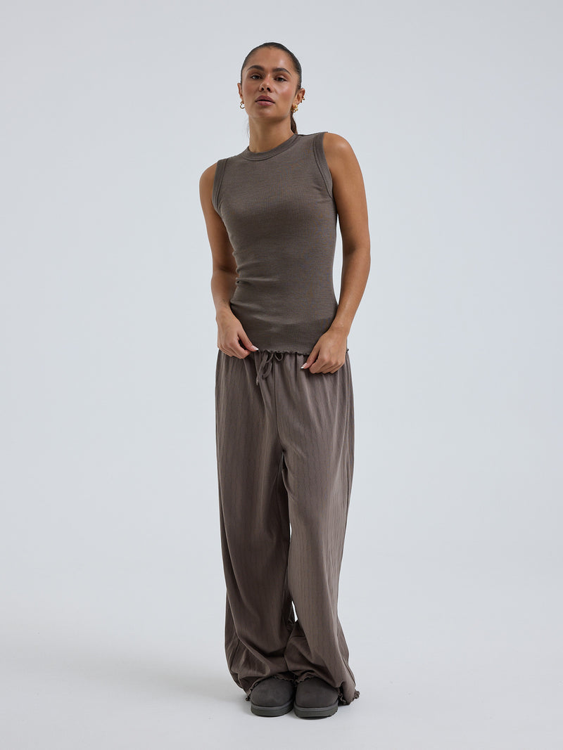 Seamless Basic Wooly Tank | Wool Silk Tank Top Fungi