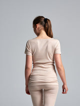 Seamless Basic Adora | Silk S/S T-Shirt Rosie Beige