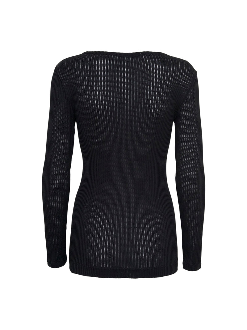 Seamless Basic Alma | Silk L/S T-Shirt Black