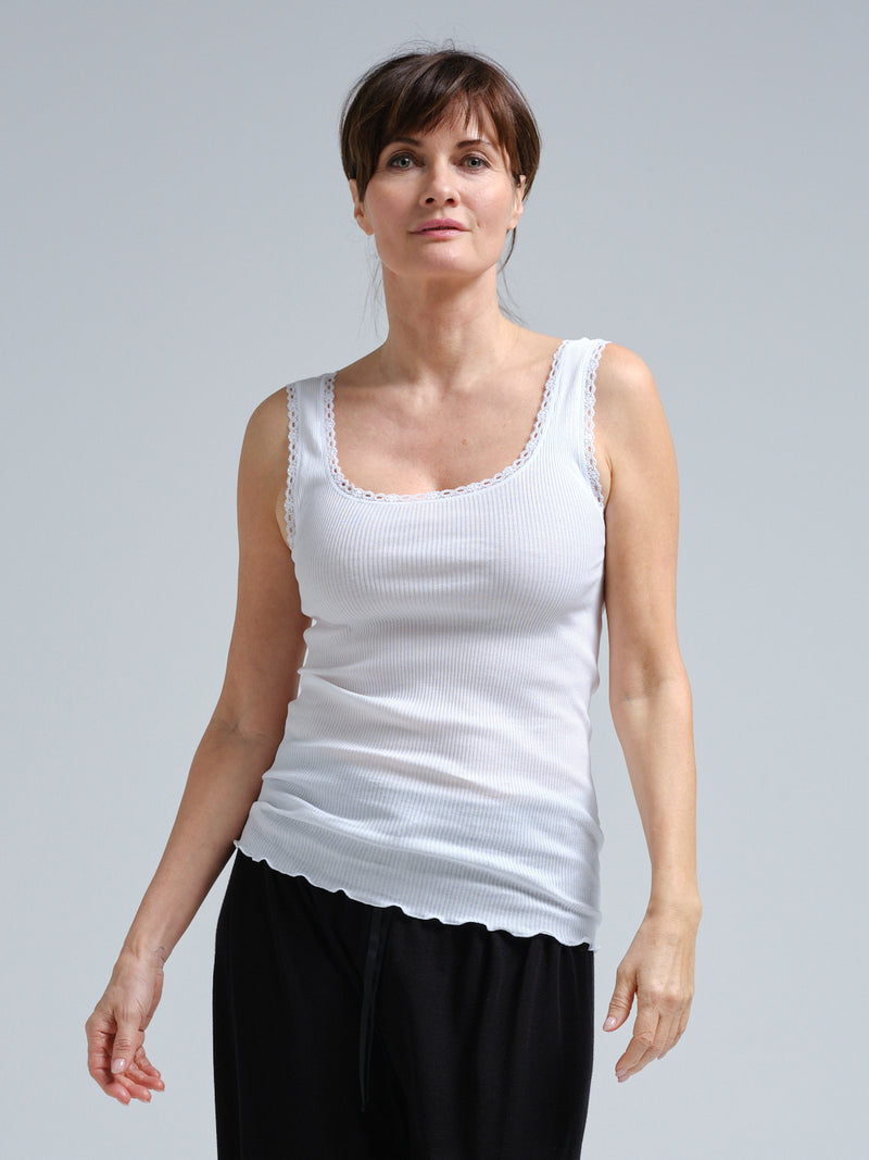 Seamless Basic Donna | Egyptian Cotton Tank Top Off-White