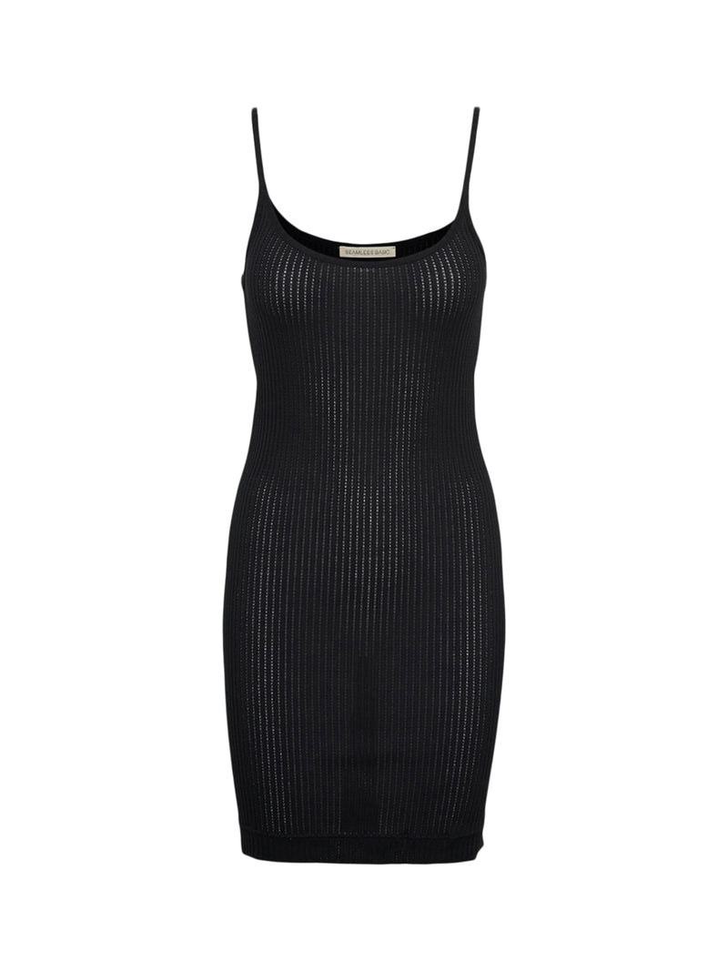 Seamless Basic Elena | Silk Slip Dress Black
