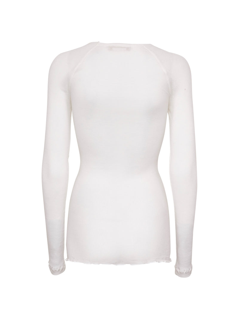 Seamless Basic Elvira | Cotton L/S T-Shirt Off-White