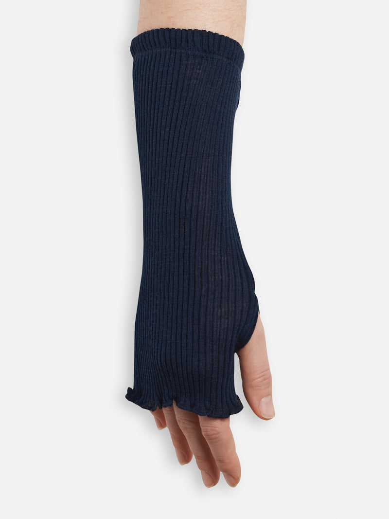 Seamless Basic Mano | Merino wool Wrist warmer Navy