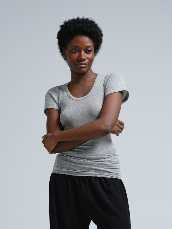 Seamless Basic Roseanna | Cotton S/S T-Shirt Grey Melange