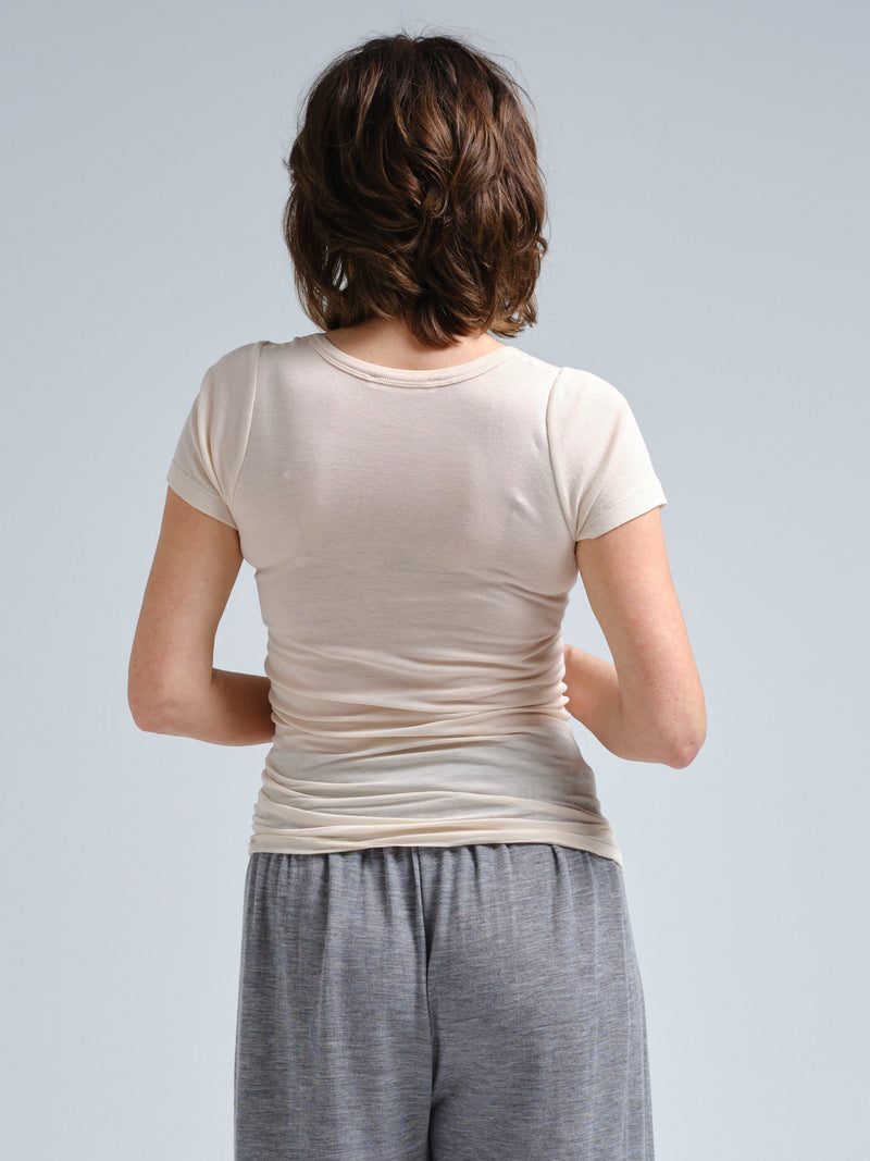 Seamless Basic Roseanna | Cotton S/S T-Shirt Rosie Beige