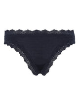 Seamless Basic Silky Tanga | Silk 2-pack Panties Navy