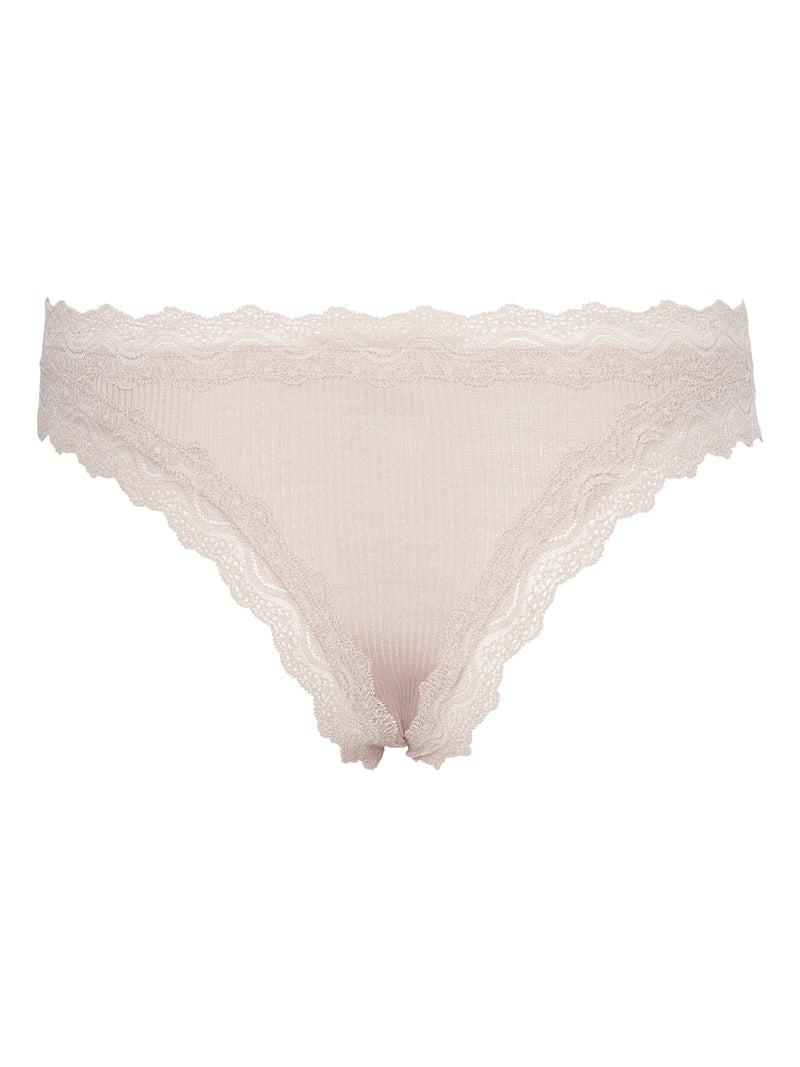Seamless Basic Silky Tanga | Silk 2-pack Panties Rosie Beige
