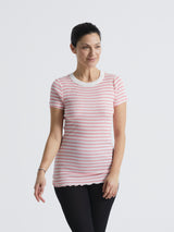 Seamless Basic Silky Tee | Silk S/S T-Shirt Pink/Off-White