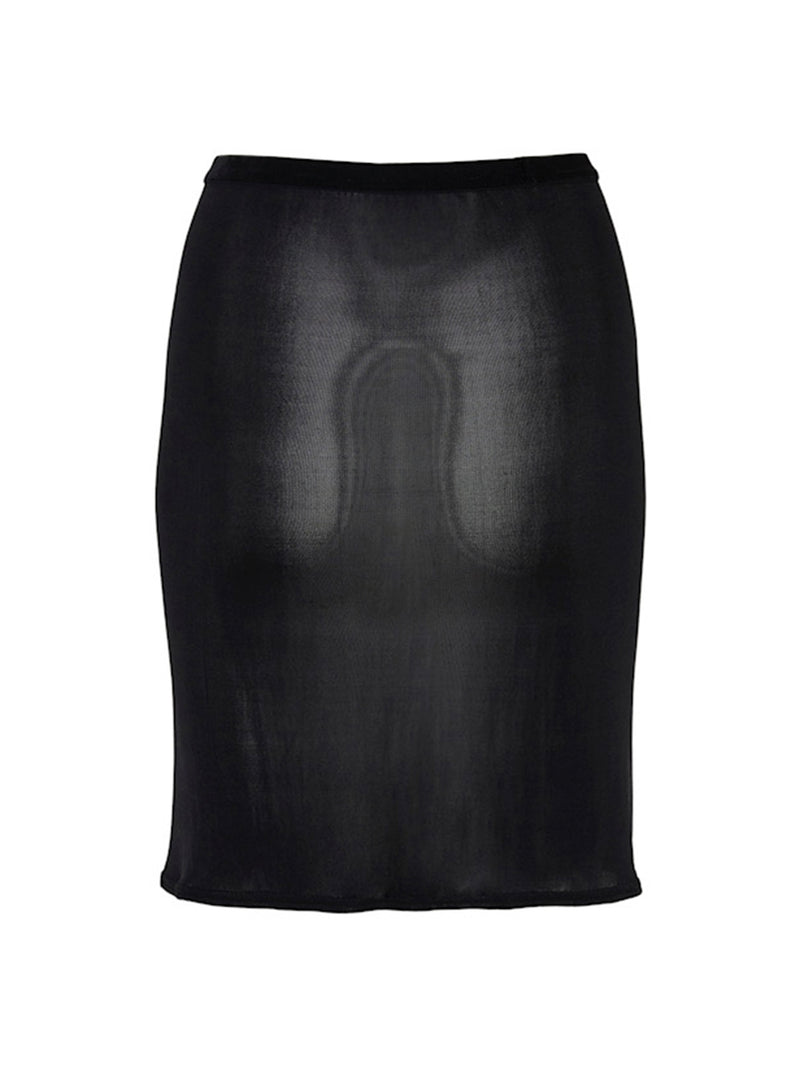 Seamless Basic Sporty Skirt | Silk Petticoat Black
