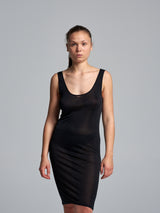 Seamless Basic Sporty Slip Dress | Silk Slip Dress Black